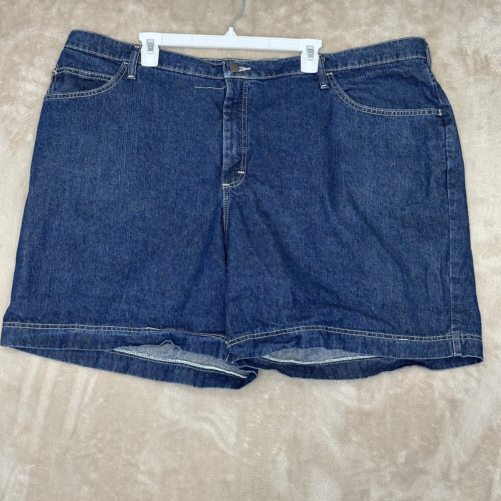 Riders By Lee Shorts Womens Plus 26W Blue Denim Bermuda Relaxed Fit Casual